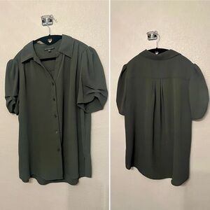 Adrianna Papell Army Green Blouse